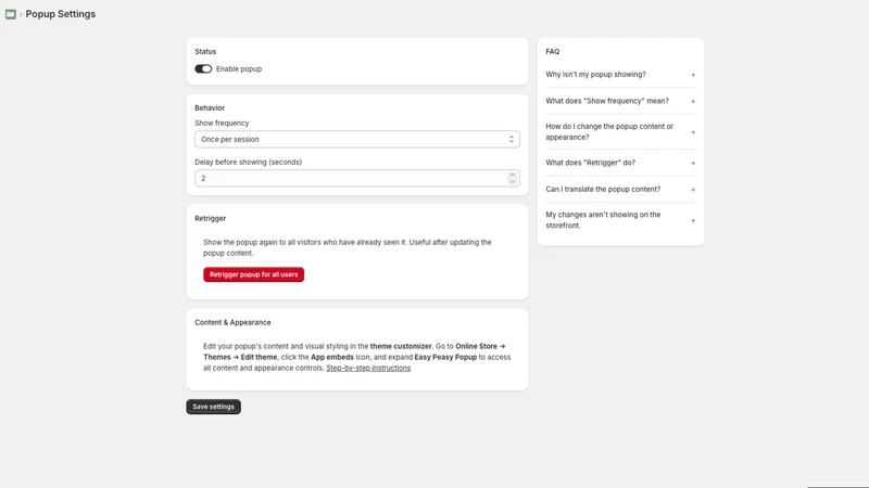 Easy Peasy Popup Builder