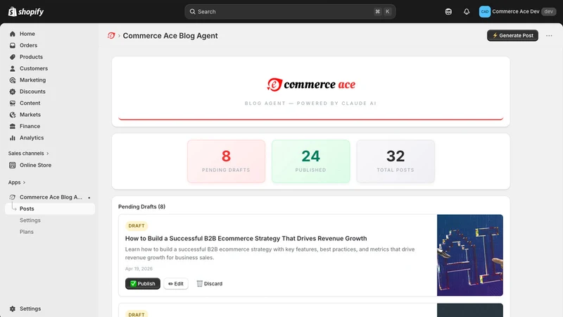 Commerce Ace Blog Agent
