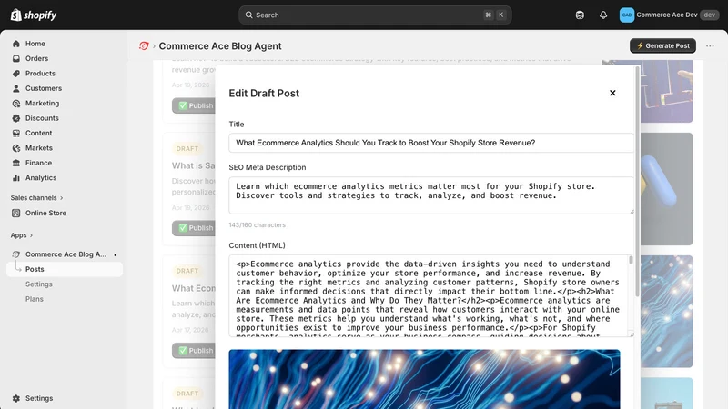 Commerce Ace Blog Agent