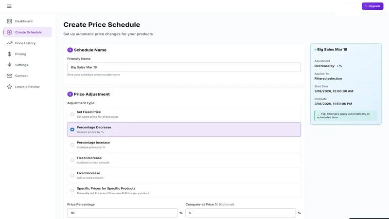 5P Auto Price Scheduler