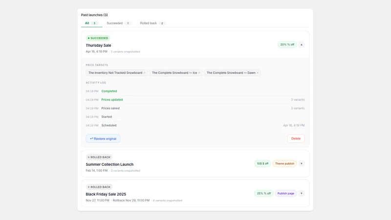 Launch Flow: Sale Scheduler
