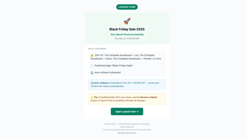 Launch Flow: Sale Scheduler