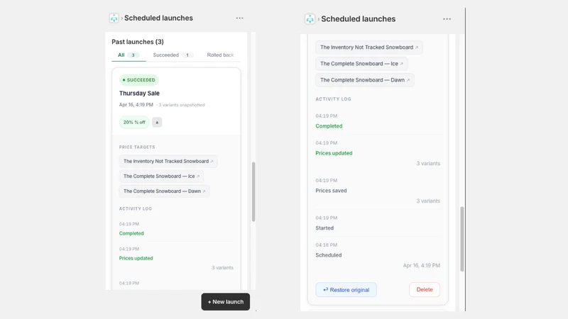 Launch Flow: Sale Scheduler