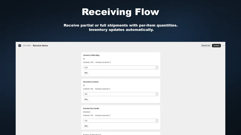 TallyUp – Forecasting & POs