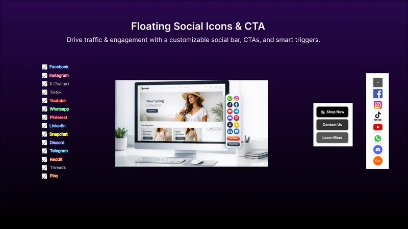 Floating: Social Icons & CTA
