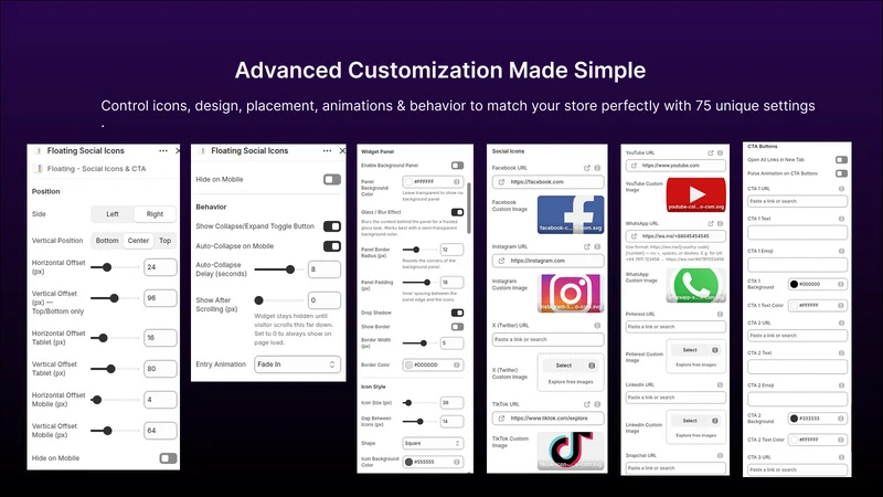 Floating: Social Icons & CTA