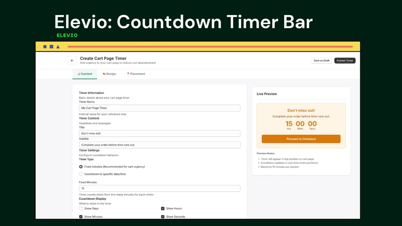 Elevio: Countdown Timer Bar