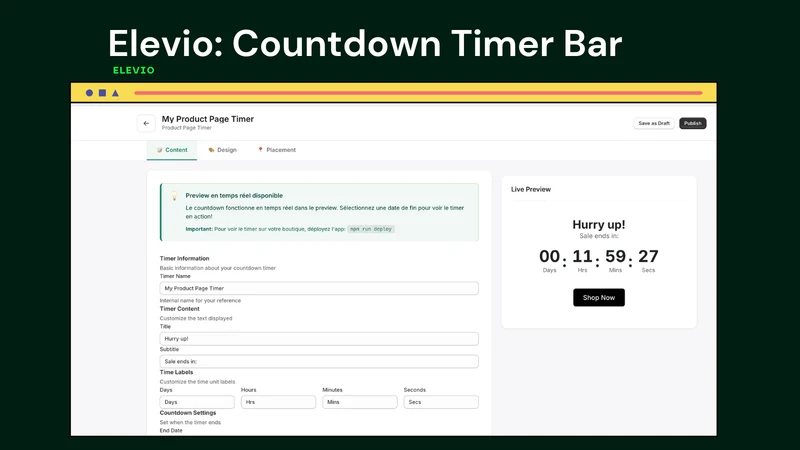 Elevio: Countdown Timer Bar