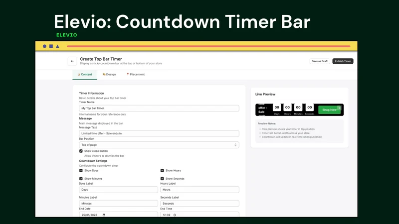 Elevio: Countdown Timer Bar