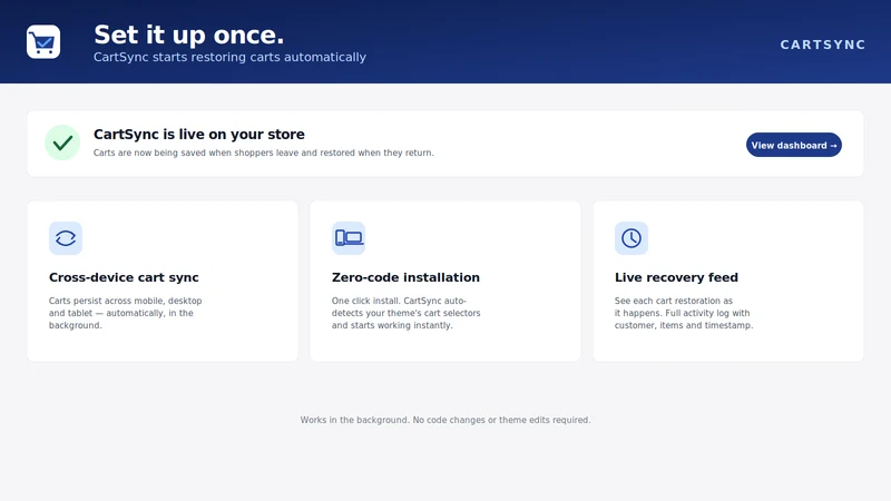 CartSync ‑ Persistent Cart
