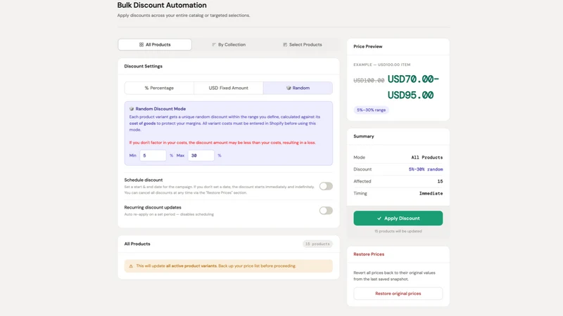 Bulk Discount Automation