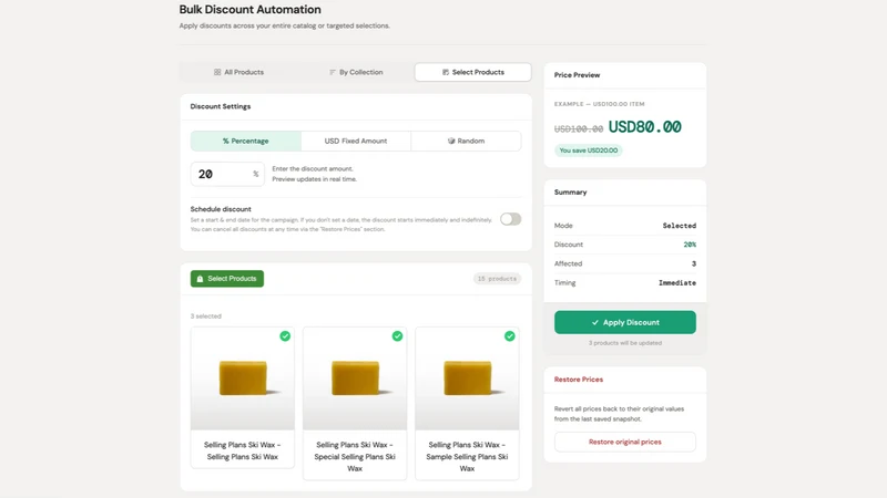 Bulk Discount Automation