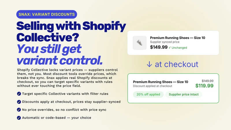 Snax: Variant Discounts