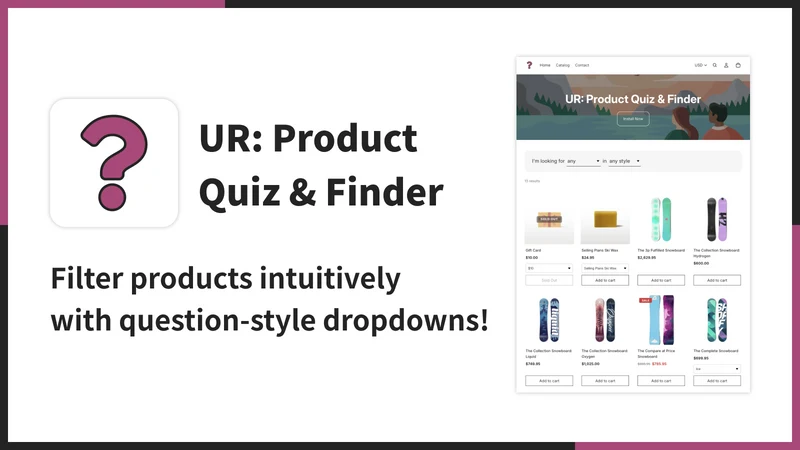 UR: Product Quiz & Finder