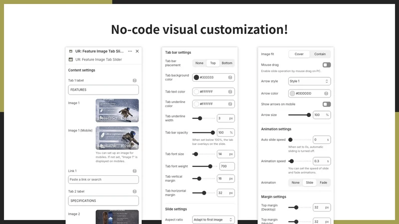 UR: Feature Image Tab Slider