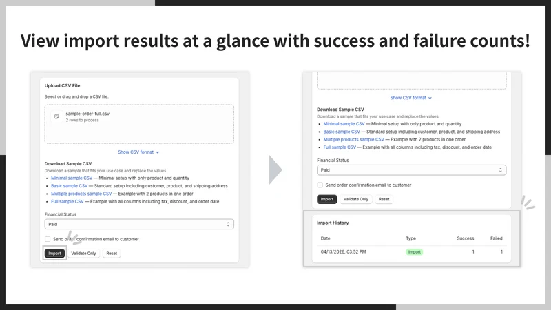 UR: CSV Order Creator & Upload