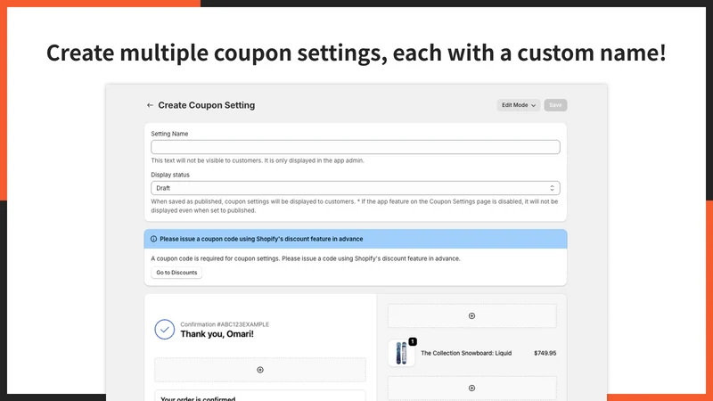 UR: Smart Post Purchase Coupon