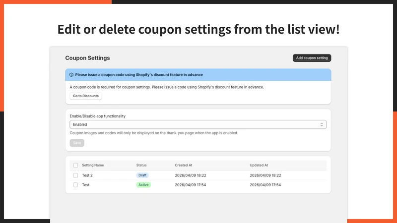 UR: Smart Post Purchase Coupon