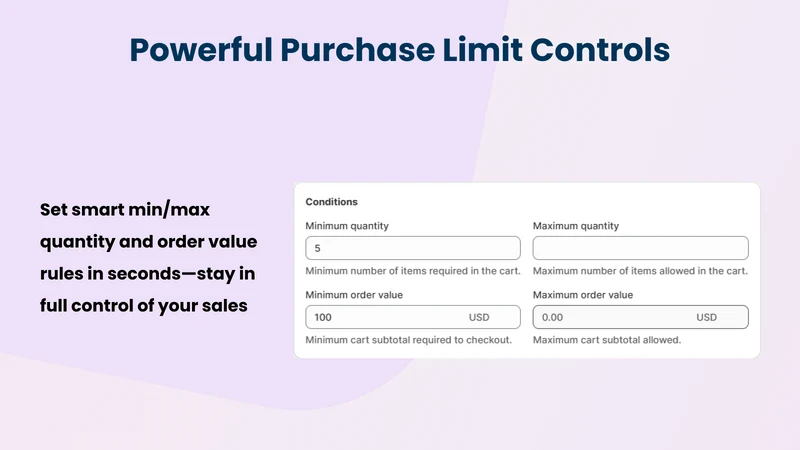 MCE ‑ Order Limits Quantity