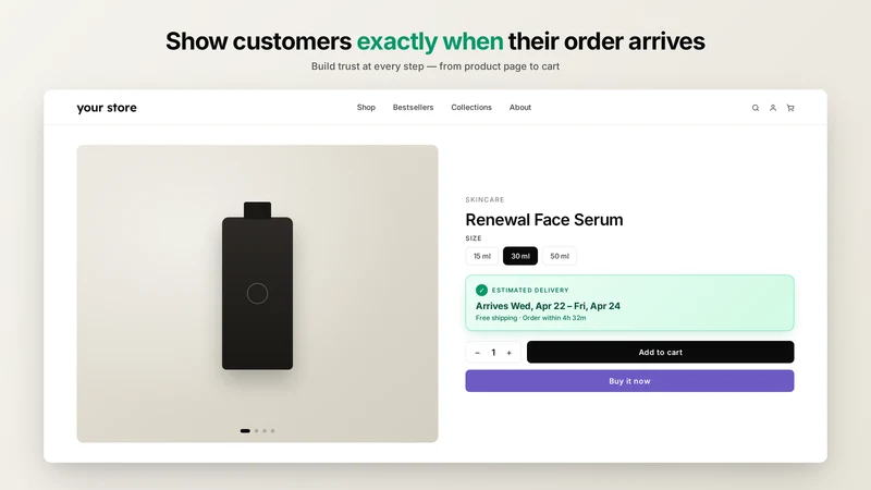 Revo: Estimated Delivery Date