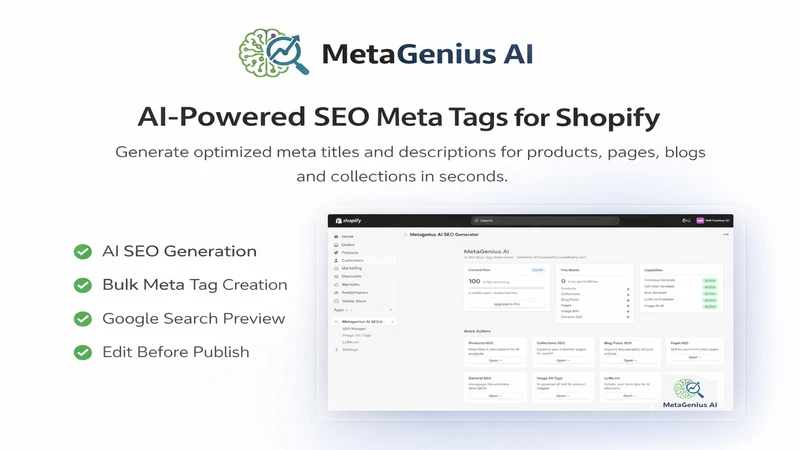 MetaGenius: AI SEO & Alt Text
