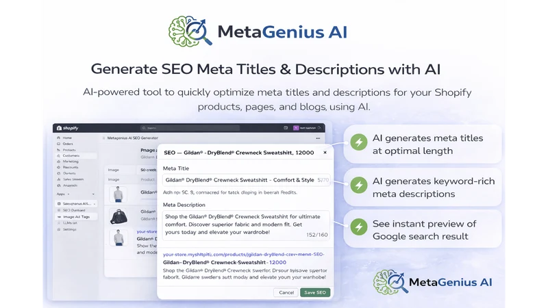 MetaGenius: AI SEO & Alt Text