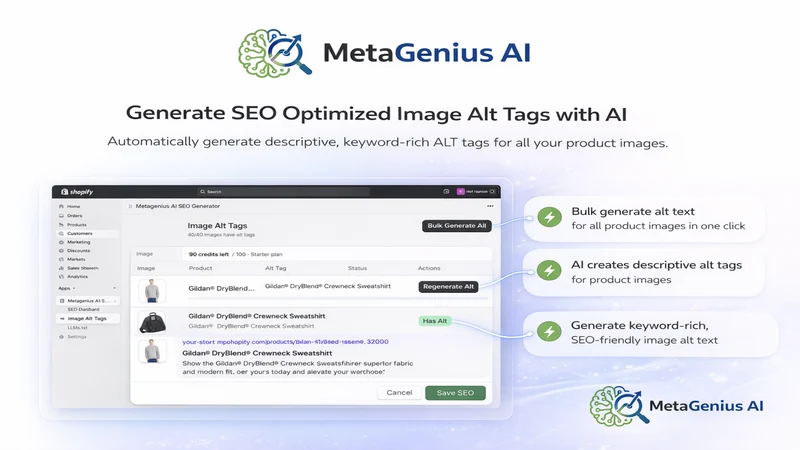 MetaGenius: AI SEO & Alt Text
