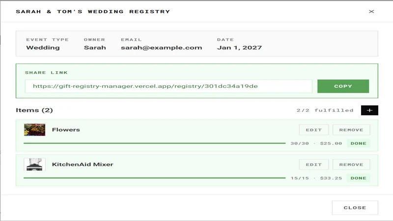 Gift Registry