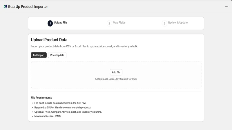 GearUp Product Importer