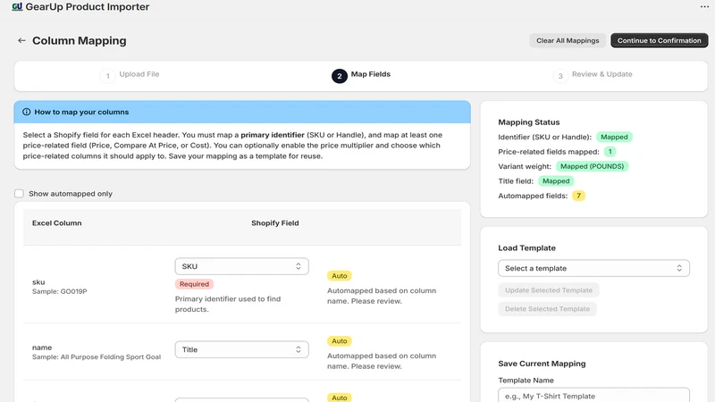GearUp Product Importer