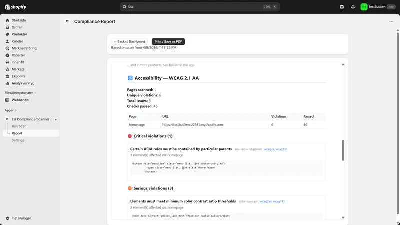 SWEDev EU Compliance Scanner