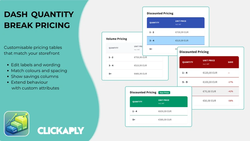 Dash Quantity Break Pricing