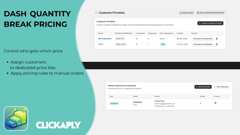 Dash Quantity Break Pricing