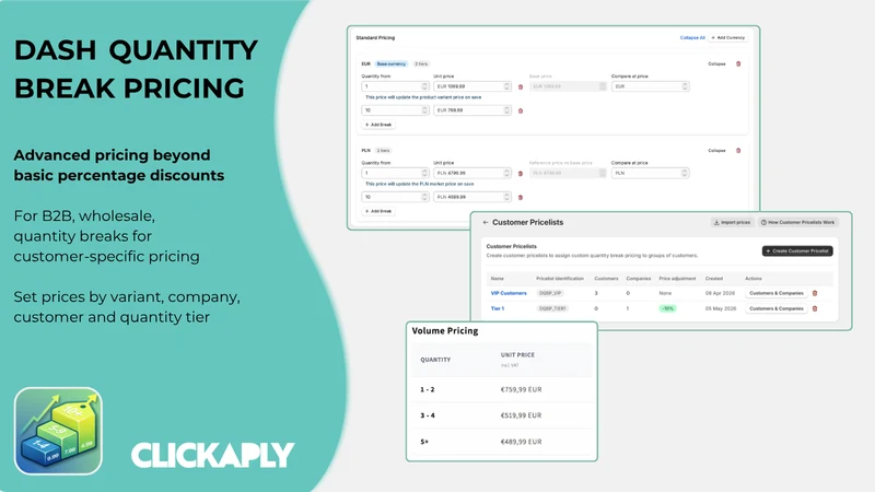 Dash Quantity Break Pricing