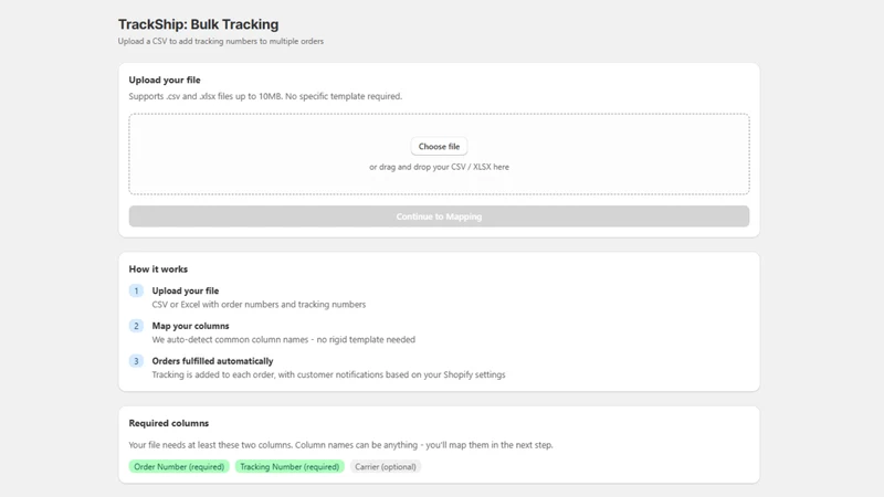 TrackShip: Bulk Tracking
