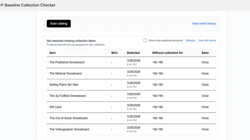 Baseline Collection Checker
