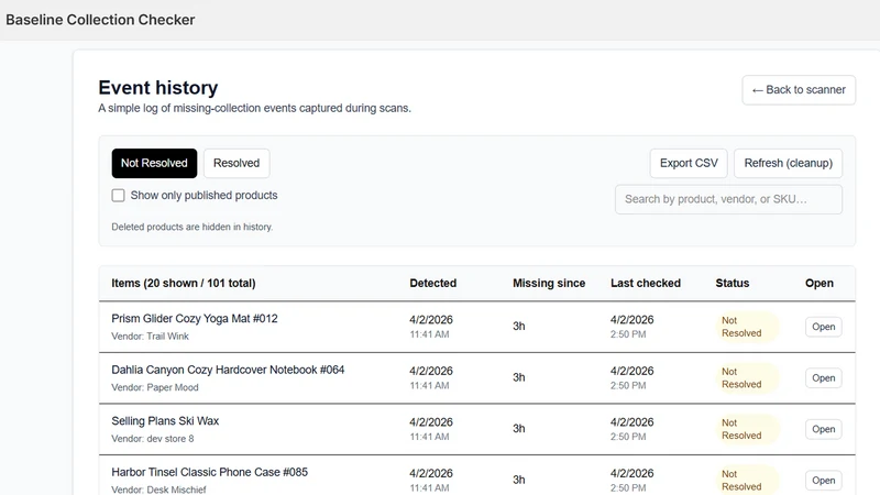 Baseline Collection Checker