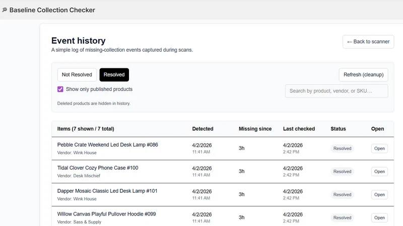 Baseline Collection Checker