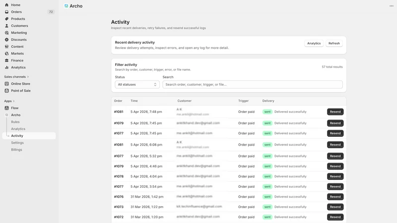 Archo ‑ Send Files after Order