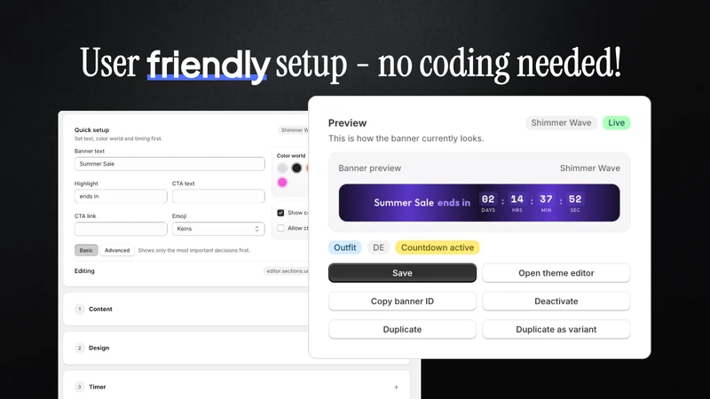Countdown Timer & Banner Bar