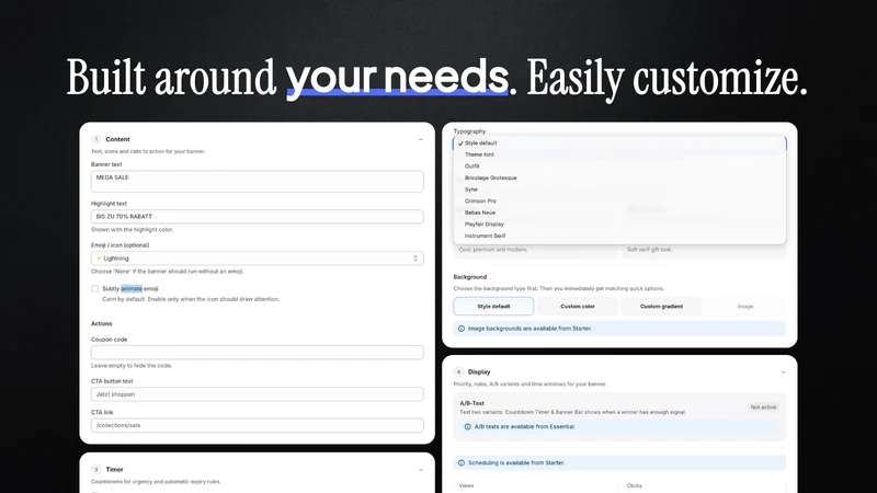 Countdown Timer & Banner Bar