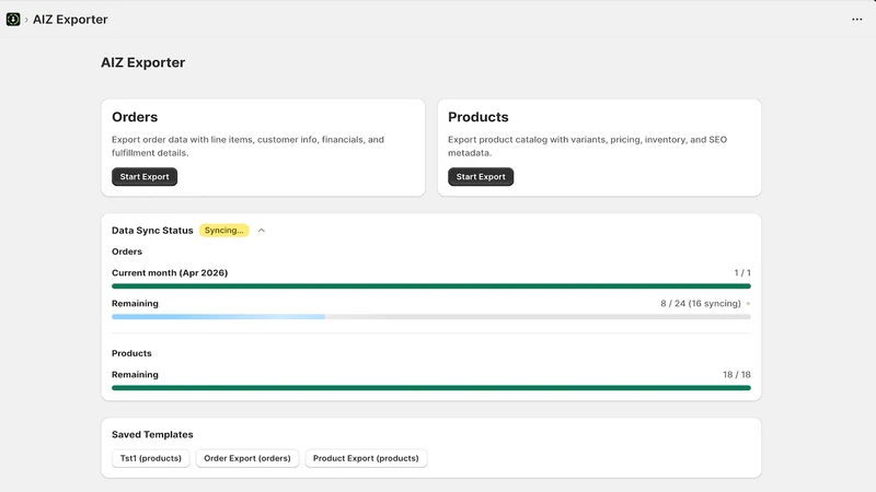 Upatra: Order & CSV Export