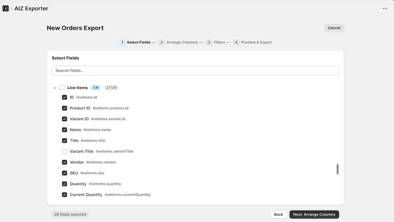 Upatra: Order & CSV Export
