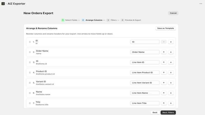 Upatra: Order & CSV Export