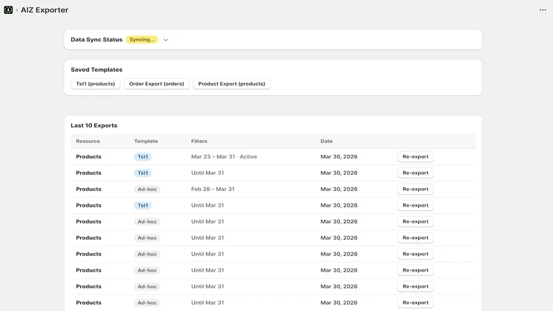Upatra: Order & CSV Export
