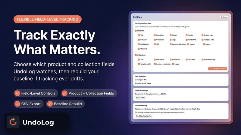 UndoLog: Track & Undo Changes