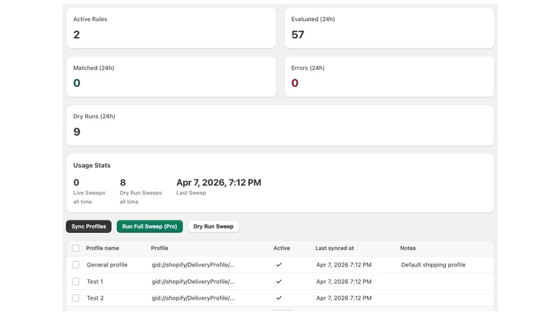 Shipping Profiles Automator