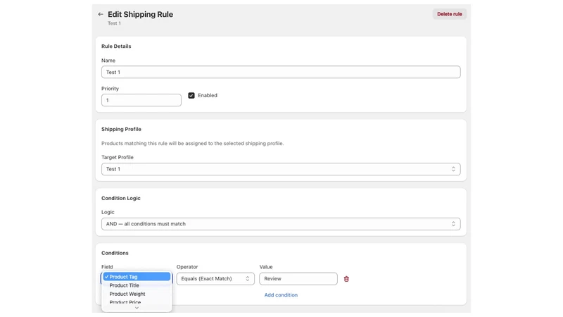 Shipping Profiles Automator