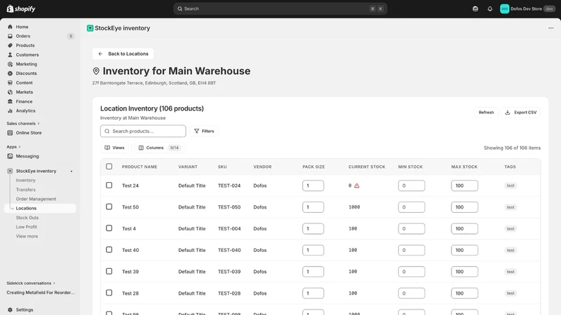 StockEye Inventory Management