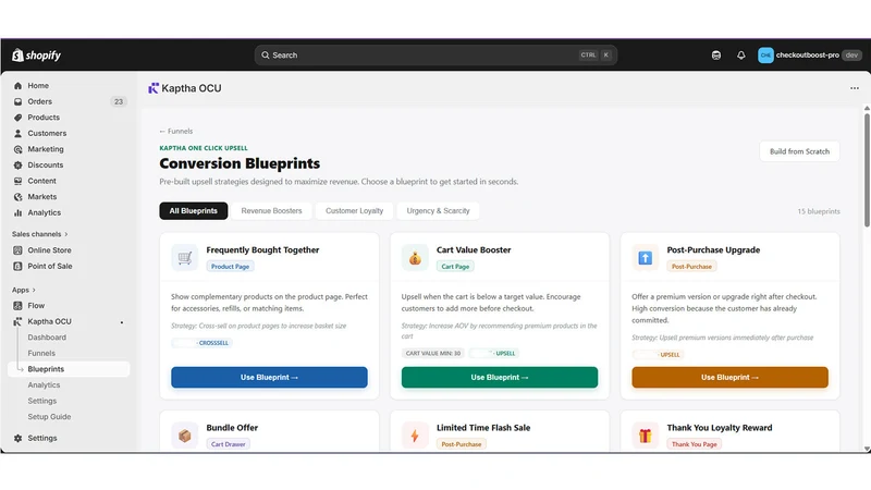 Kaptha OCU ‑ One Click Upsell